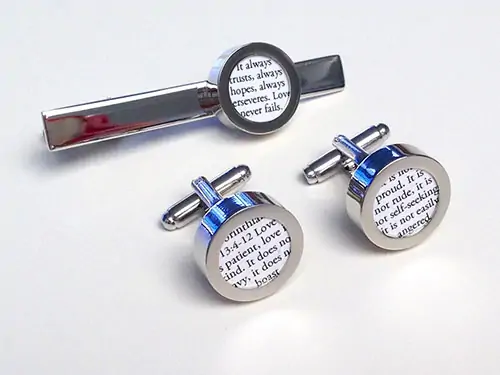 Product Image of the Customizable Bible Verse Cufflinks