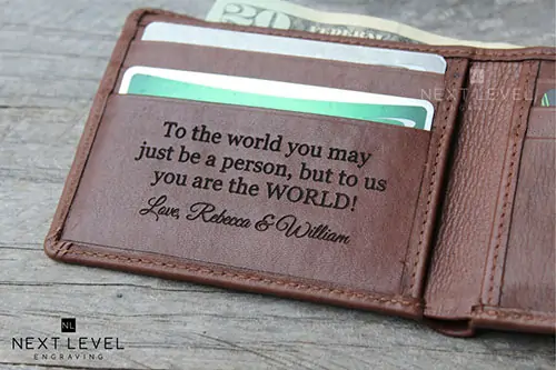 Product Image of the Engraved Leather Wallet