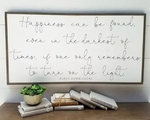 Product Image of the “Happiness Can Be Found” Quote Sign