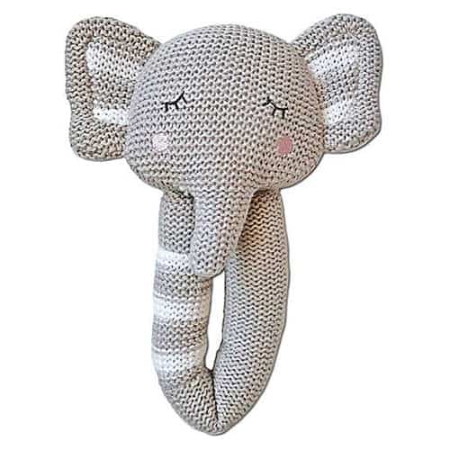 Product Image of the Living Textiles Elephant Knit Rattle