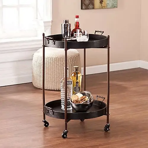 Product Image of the 2-Tier Round Butler Serving Cart