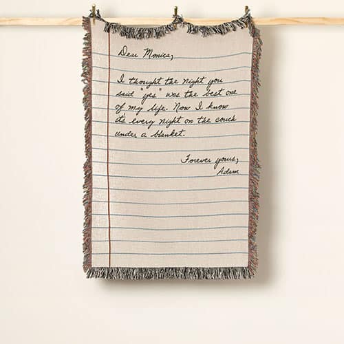 Product Image of the Personalized Hand-Written Letter Blanket