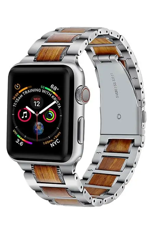 Product Image of the Stainless Steel & Wood Apple Watch® Bracelet
