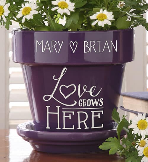 Product Image of the Couples Personalized Flower Pot
