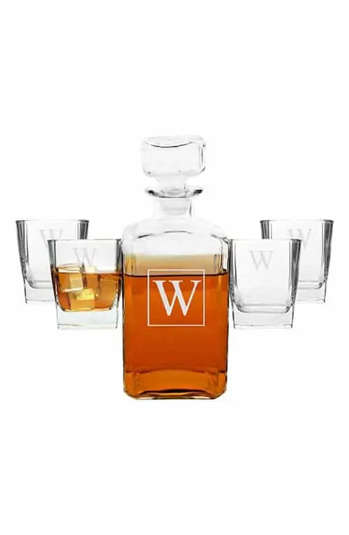 Product Image of the Monogram Five-Piece Decanter Set