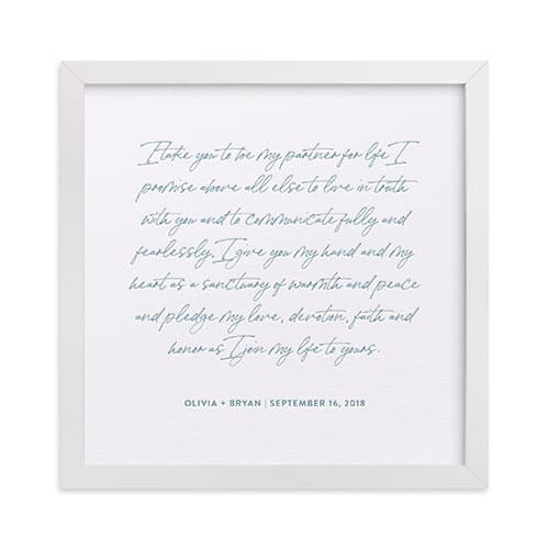 Product Image of the Vows Letterpress Art Print