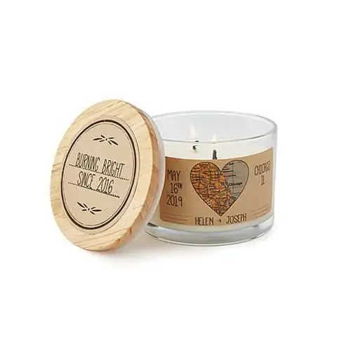 Product Image of the Anniversary Map Candle