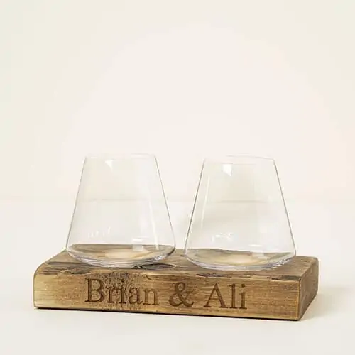 Product Image of the Personalized Spinning Wine Glass Set