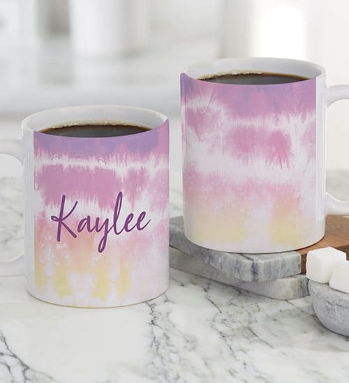 Product Image of the Pastel Tie Dye Personalized Mug