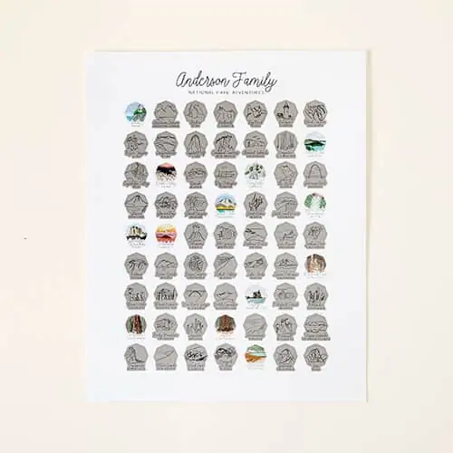 Product Image of the Personalized National Parks Scratch Off Poster
