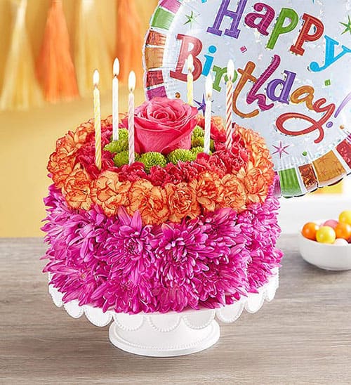 Product Image of the Birthday Wishes Flower Cake