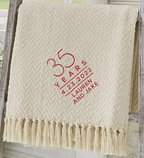 Product Image of the Anniversary Embroidered Afghan
