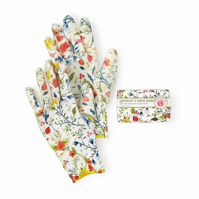 Product Image of the Floral-Printed Weeder Glove Spa Gift Set