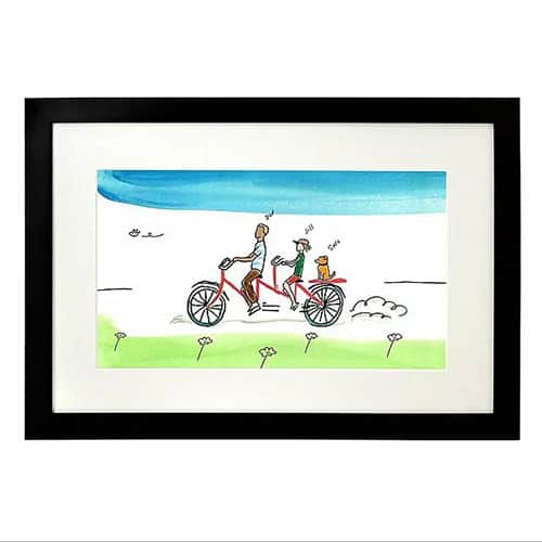 Product Image of the Personalized Family Tandem Bike Art