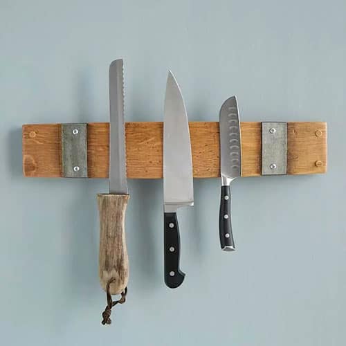 Product Image of the Reclaimed Wine Barrel Knife Rack