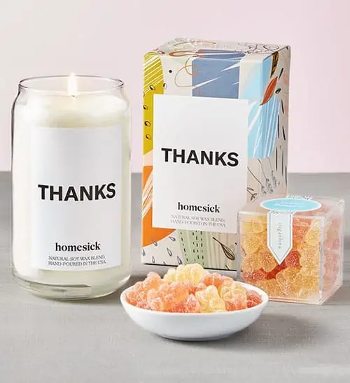 Product Image of the Thanks Candle & Gummies