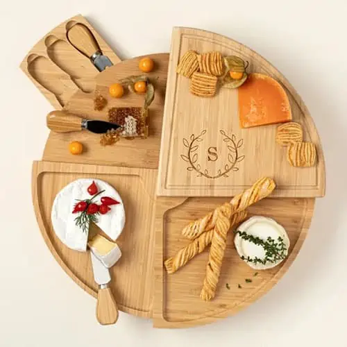 Product Image of the Personalized Compact Swivel Cheese Board