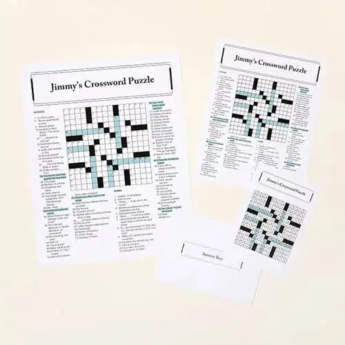 Product Image of the Personalized Crossword Print