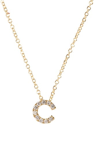 Product Image of the 18k Gold Diamond Initial Necklace