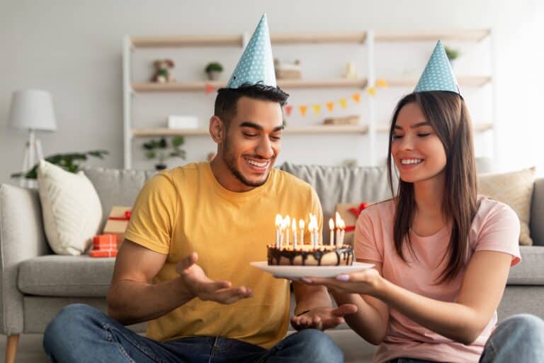 Brother and sister celebrating belated birthday