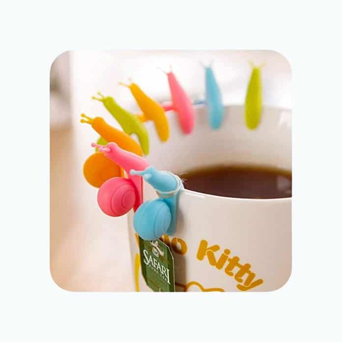 Product Image of the 10 Pieces Cute Snail Shape Silicone Tea Bag Holder