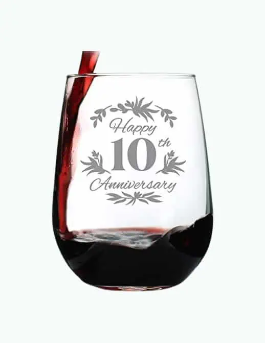 Product Image of the 10th Anniversary Stemless Wine Glass
