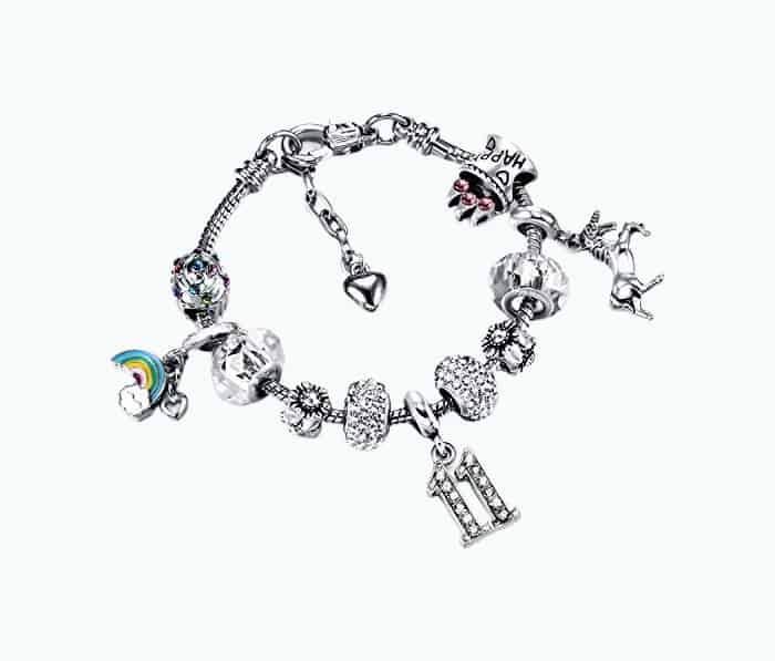Product Image of the 11th Birthday Unicorn Charm Bracelet
