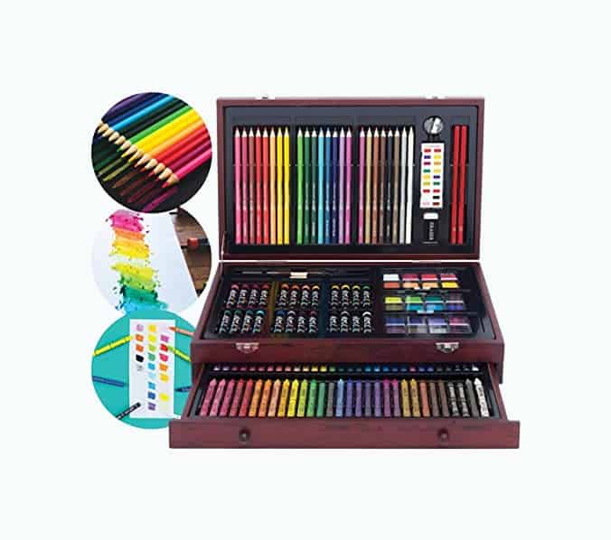 Product Image of the 142 Pc Art Set With Wood Carrying Case