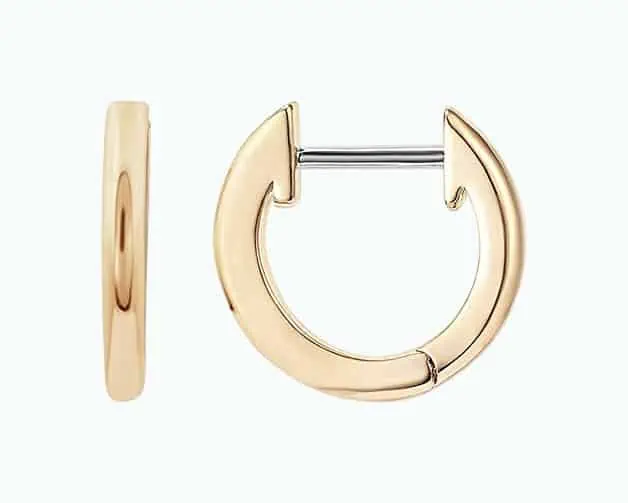 Product Image of the 14K Gold Plated Cuff Earrings Huggie Hoops