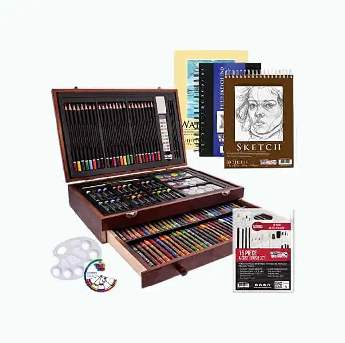 Product Image of the 162-Piece Wood Box Art Set