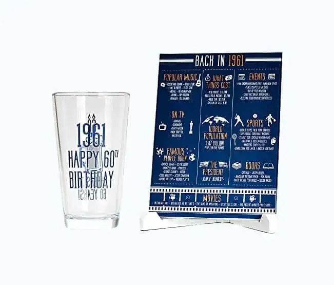 Product Image of the 1961 Beer Pint Glass And Board Set
