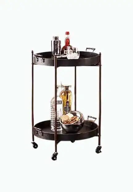 Product Image of the 2-Tier Round Butler Serving Cart