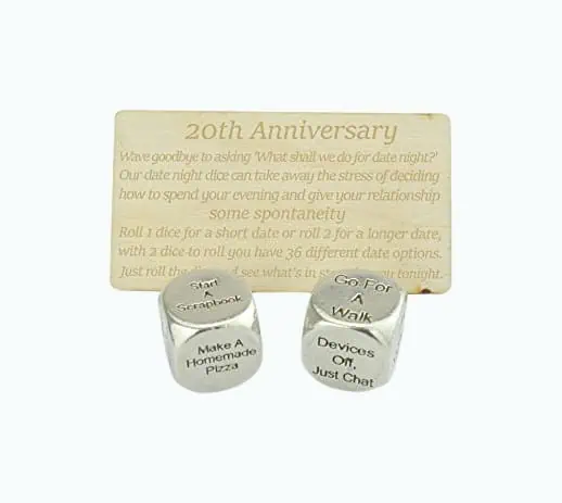 Product Image of the 20 Year Anniversary Metal Date Night Dice