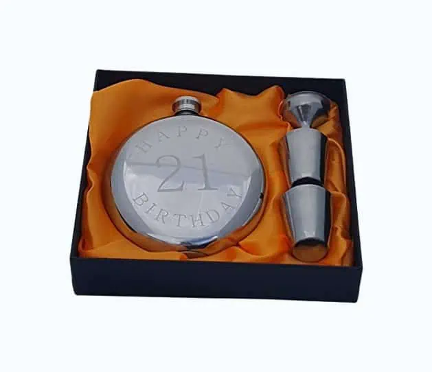 Product Image of the 21st Birthday Flask Gift Set