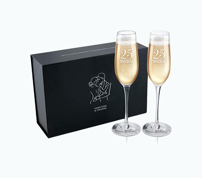 Product Image of the 25th Anniversary Champagne Flutes