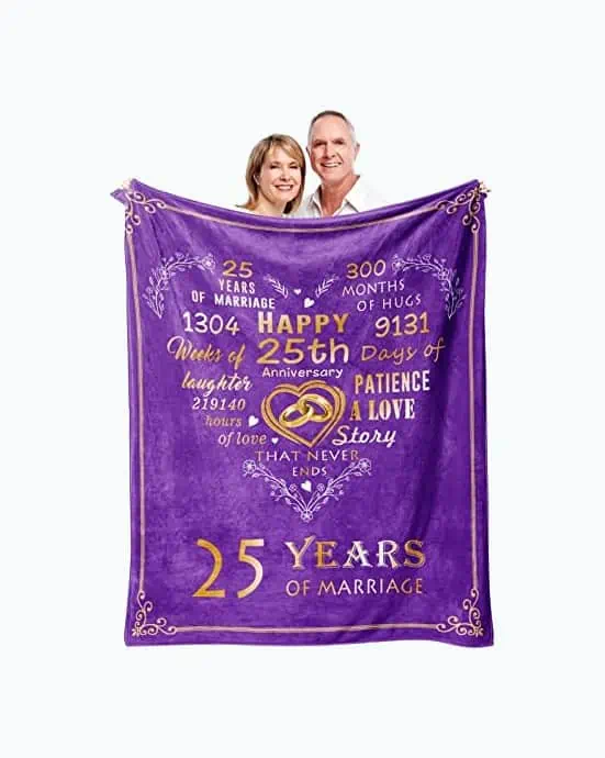 Product Image of the 25th Anniversary Throw Blanket