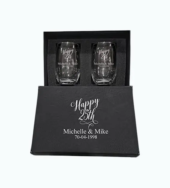 Product Image of the 25th Anniversary Wine Glass Set