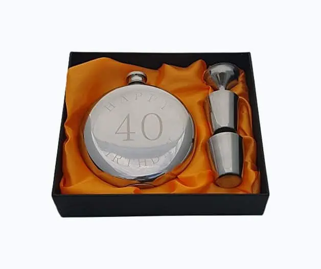 Product Image of the 40th Birthday Flask Gift Set