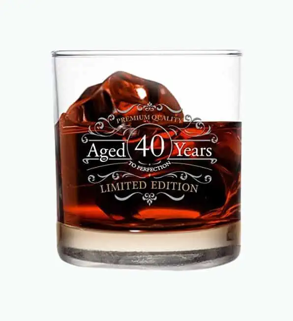 Product Image of the 40th Birthday Whiskey Glass
