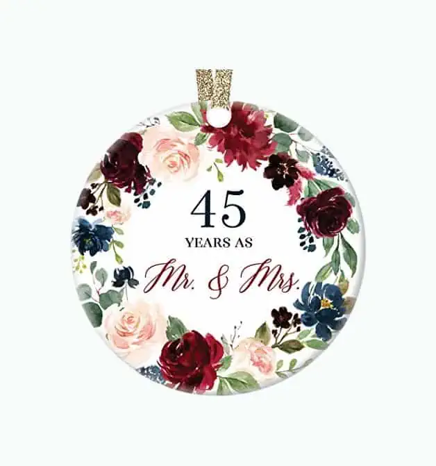 Product Image of the 45 Year Anniversary Christmas Ornament