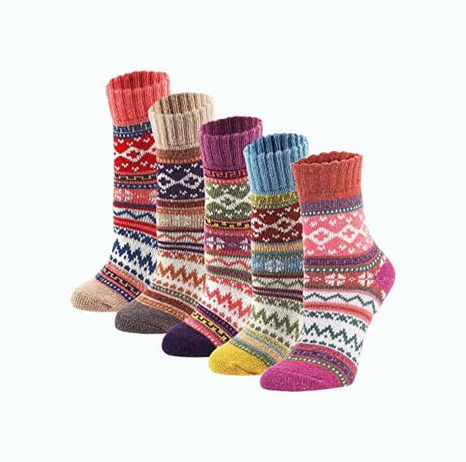 Product Image of the 5-Pack Womens Fair Isle Socks
