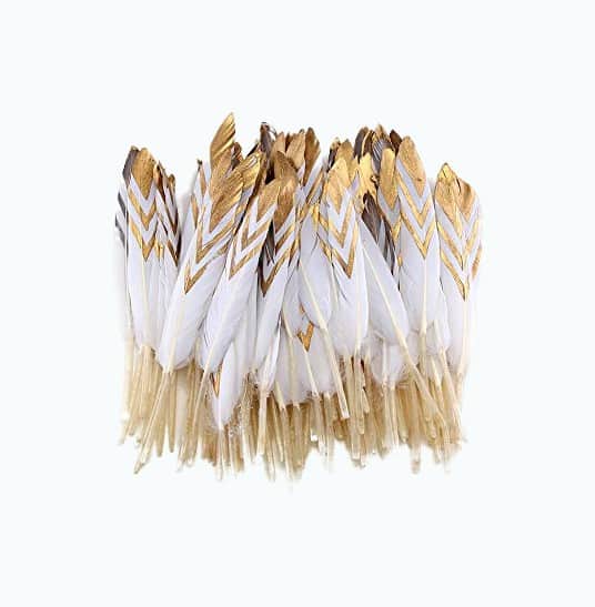 Product Image of the 50 Pieces Colorful Gold Goose Feathers