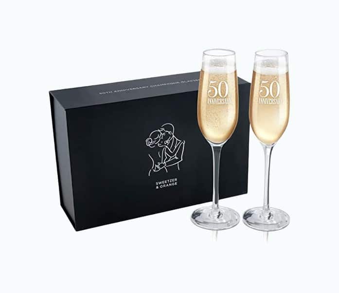 Product Image of the 50th Anniversary Champagne Flutes