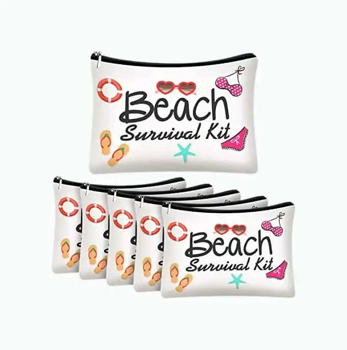 Product Image of the 6 Pieces Beach Survival Kit Cosmetic Bag