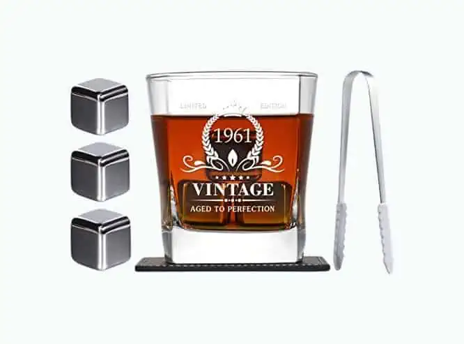 Product Image of the 60th Birthday Whiskey Glass and Stones