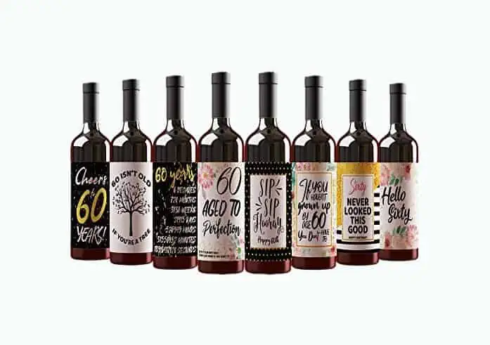 Product Image of the 60th Birthday Wine Bottle Labels