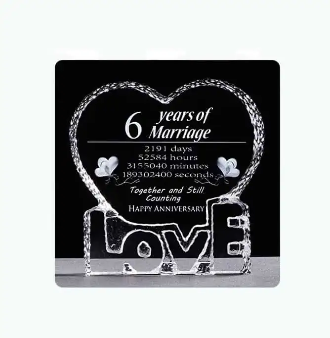Product Image of the 6th Wedding Anniversary Crystal Sculpture