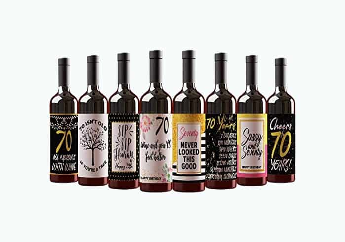 Product Image of the 70th Birthday Wine Labels