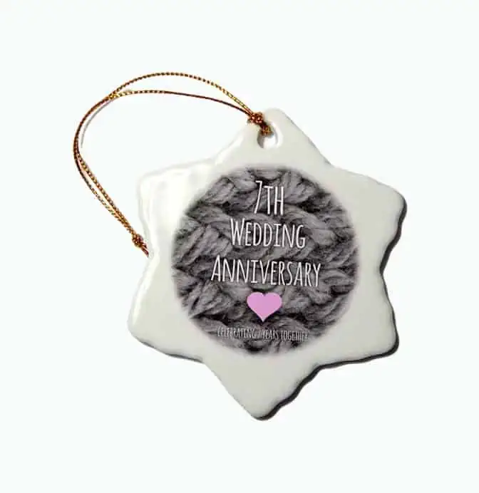 Product Image of the 7th Anniversary Snowflake Ornament