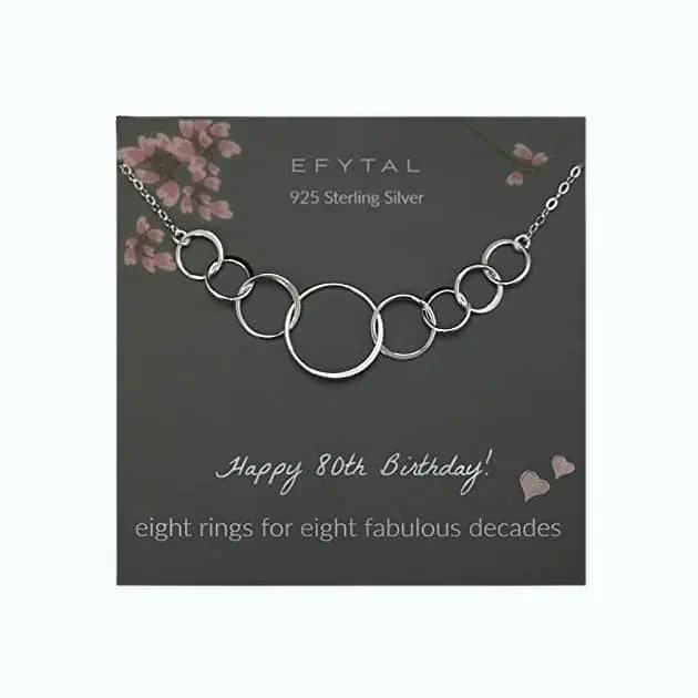 Product Image of the 80th Birthday Circle Necklace